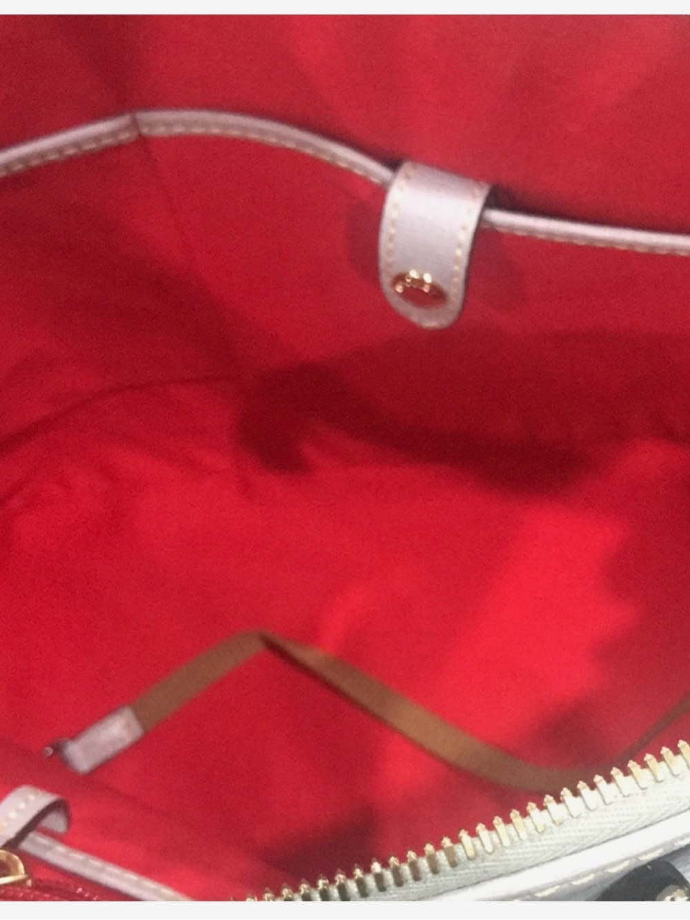 Dooney & Bourke Light Gray Dome Satchel with Gold Hardware - Picture 5 of 7